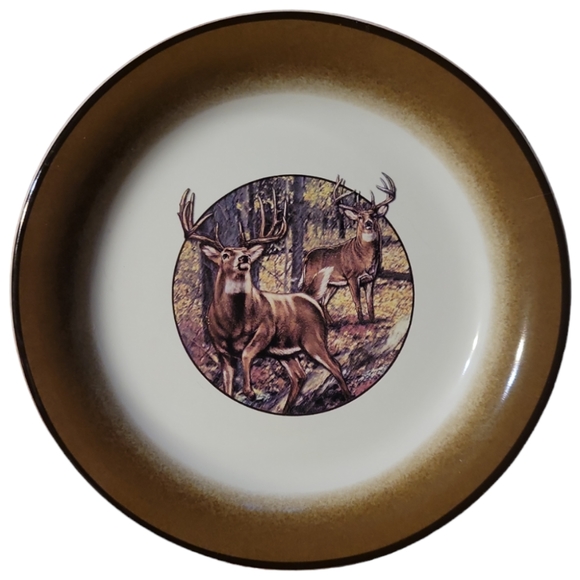 1 Vtg Buck Wear Salad/Dessert Plate MHS Great Ideas White Tail Deer Bucks Cabin - Picture 2 of 4